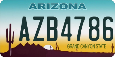 AZ license plate AZB4786