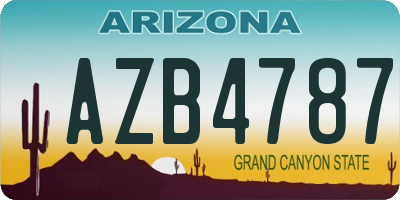 AZ license plate AZB4787