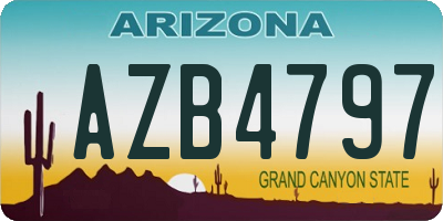 AZ license plate AZB4797