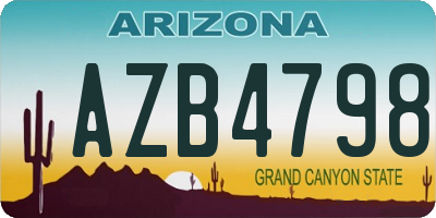 AZ license plate AZB4798