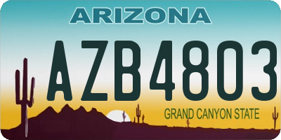 AZ license plate AZB4803