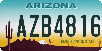 AZ license plate AZB4816