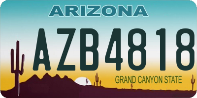 AZ license plate AZB4818