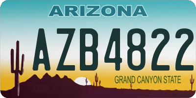 AZ license plate AZB4822