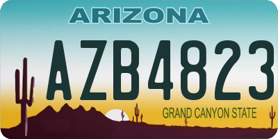 AZ license plate AZB4823
