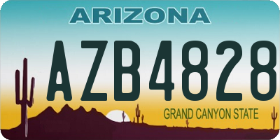 AZ license plate AZB4828
