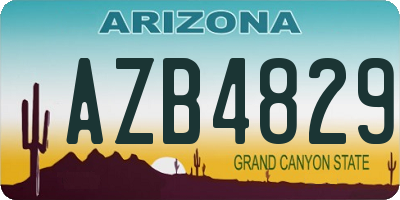 AZ license plate AZB4829