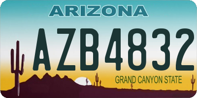 AZ license plate AZB4832