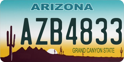 AZ license plate AZB4833