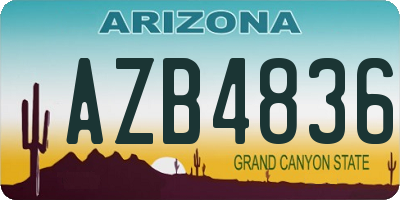AZ license plate AZB4836