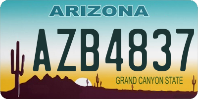 AZ license plate AZB4837