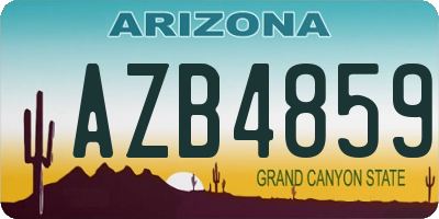 AZ license plate AZB4859