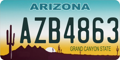 AZ license plate AZB4863