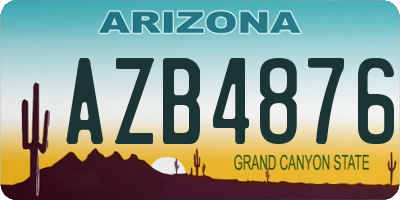 AZ license plate AZB4876