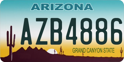 AZ license plate AZB4886