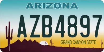 AZ license plate AZB4897