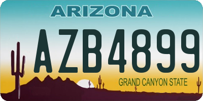 AZ license plate AZB4899