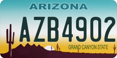 AZ license plate AZB4902