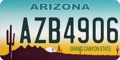 AZ license plate AZB4906