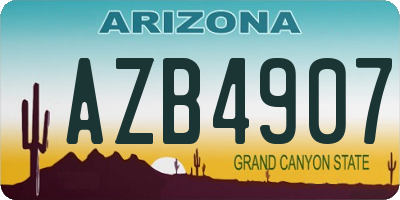 AZ license plate AZB4907