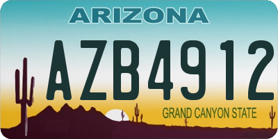 AZ license plate AZB4912