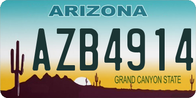 AZ license plate AZB4914