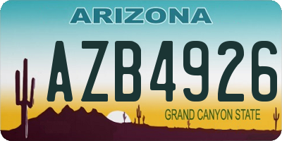 AZ license plate AZB4926