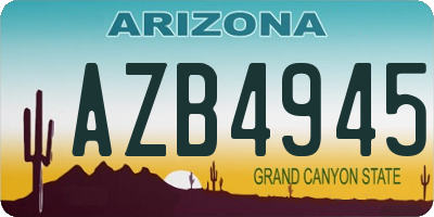 AZ license plate AZB4945