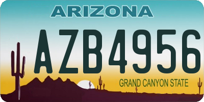 AZ license plate AZB4956
