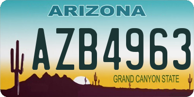 AZ license plate AZB4963