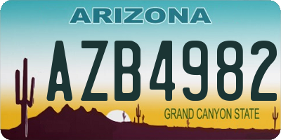 AZ license plate AZB4982