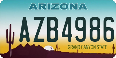 AZ license plate AZB4986