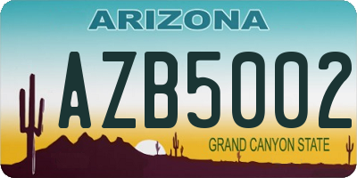 AZ license plate AZB5002