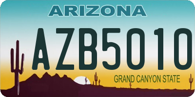 AZ license plate AZB5010