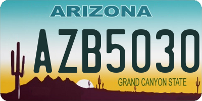 AZ license plate AZB5030