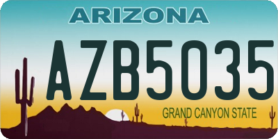 AZ license plate AZB5035