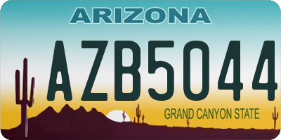 AZ license plate AZB5044