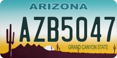 AZ license plate AZB5047