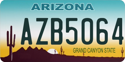 AZ license plate AZB5064