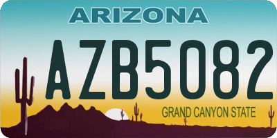 AZ license plate AZB5082