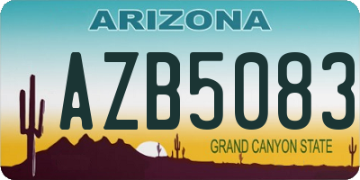 AZ license plate AZB5083