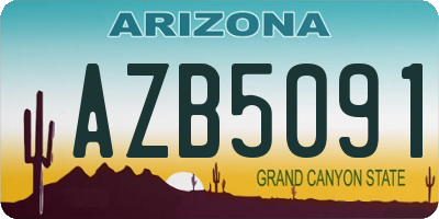 AZ license plate AZB5091