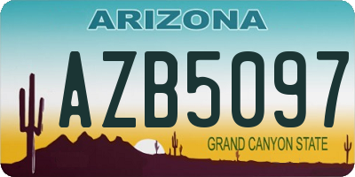AZ license plate AZB5097