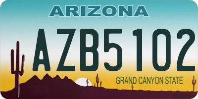 AZ license plate AZB5102