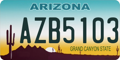 AZ license plate AZB5103