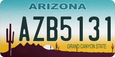 AZ license plate AZB5131