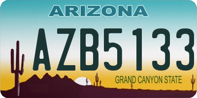 AZ license plate AZB5133