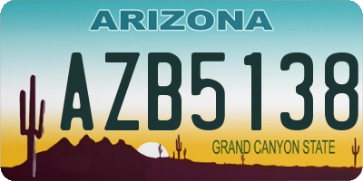 AZ license plate AZB5138