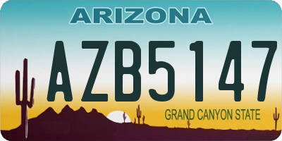 AZ license plate AZB5147