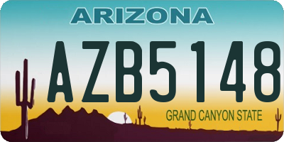 AZ license plate AZB5148